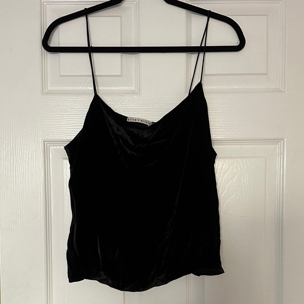 Alice + Olivia Elegant Black Velvet Camisole
